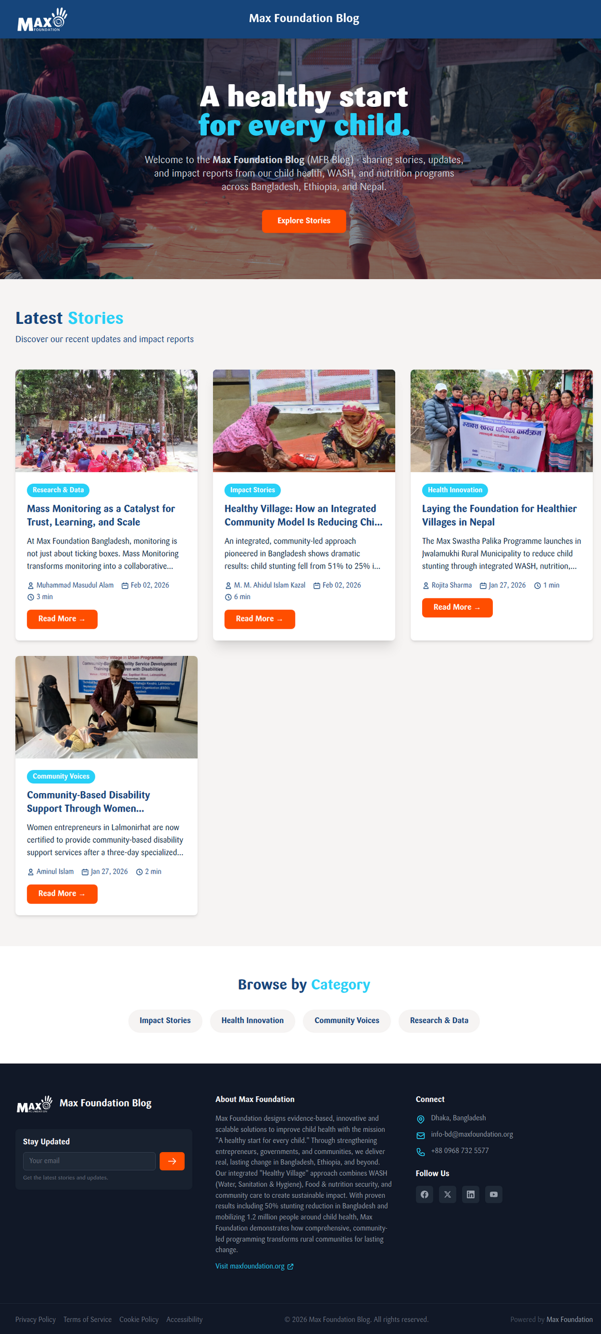 Max Foundation Blog screenshot 1