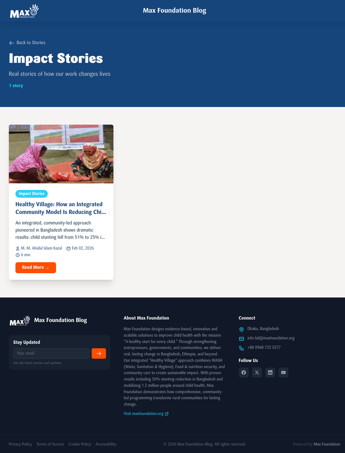 Max Foundation Blog screenshot 3